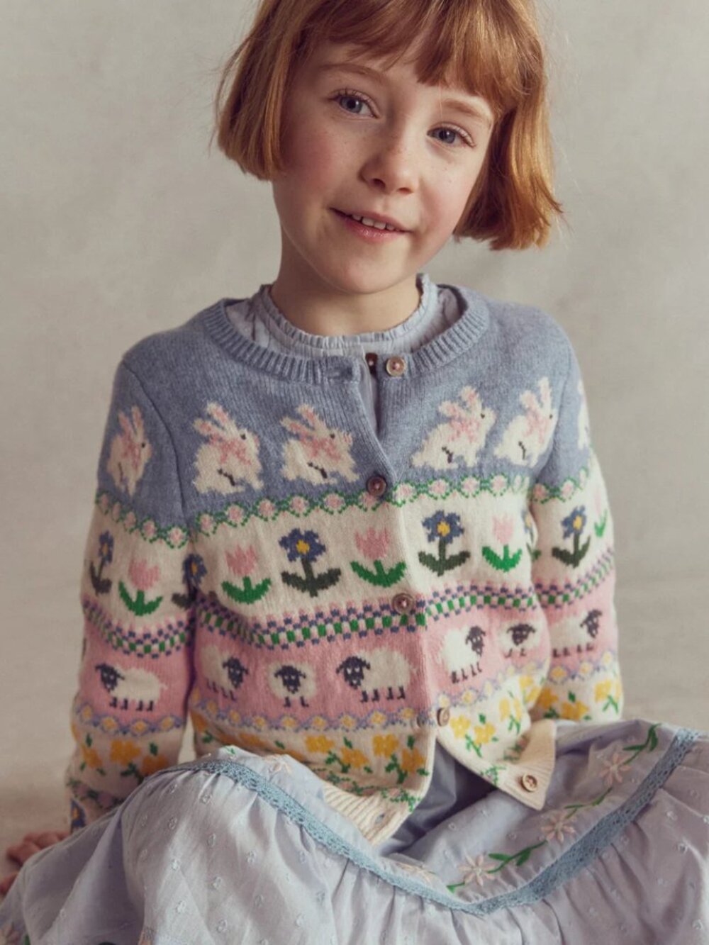 NWOT Mini Boden Edie Fair Isle Cardigan - Picture 5 of 9